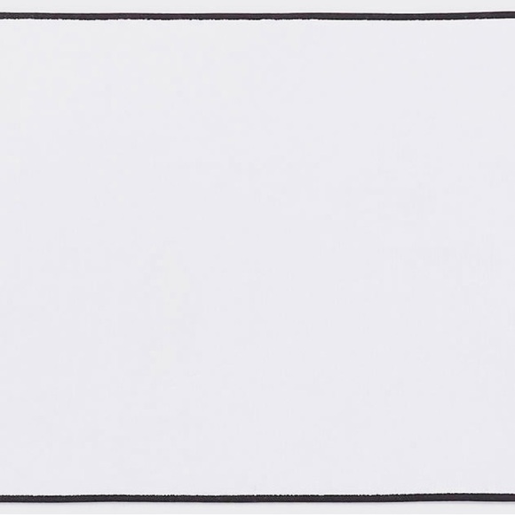 COTTON WHITE BATH MAT WITH BLACK TRIM 24"X36" - Picture 2 of 2